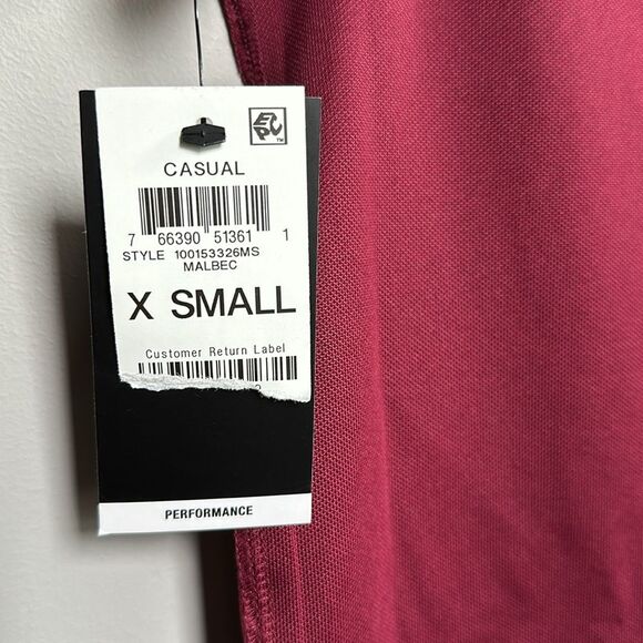NWT Macy's x Ideology Lightweight Textured Short Sleeve Activewear Tee Maroon XS - Picture 8 of 13